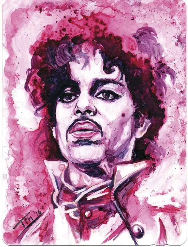 630x827 Purple Rain Prince Watercolor (Aguada) Intentar No Caer En Lo