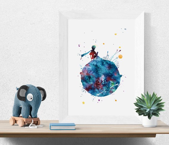 570x489 The Little Prince Watercolor Print Le Petit Prince Art Etsy