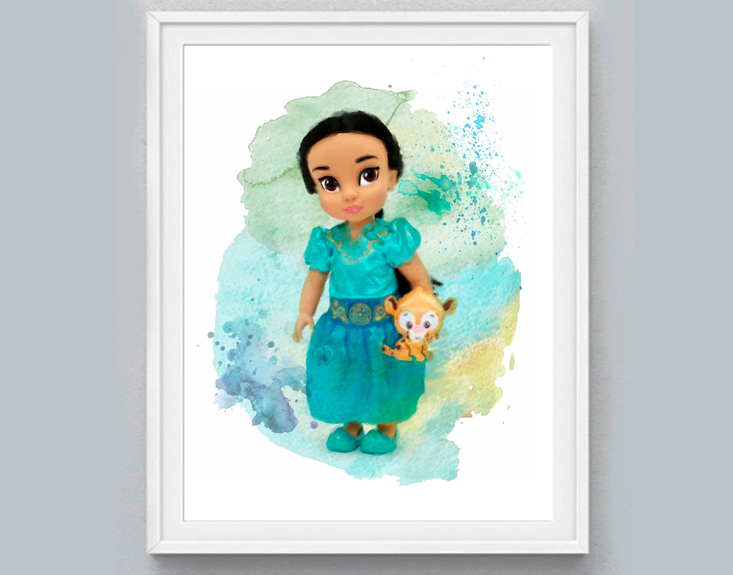 3000x2357 Princess Print Jasmine Watercolor Baby Jasmine Poster