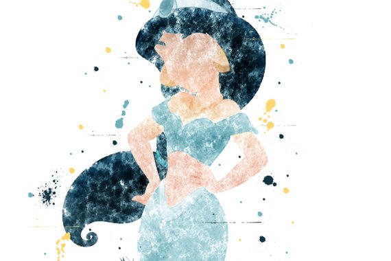 570x380 Printable Princess Jasmine Watercolor Wall Art Disney Etsy