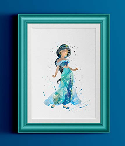 429x500 Princess Jasmine Watercolor Home Print Handmade