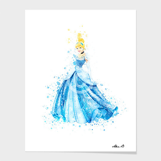 540x540 Cinderella Disney Princess Watercolor Art Print