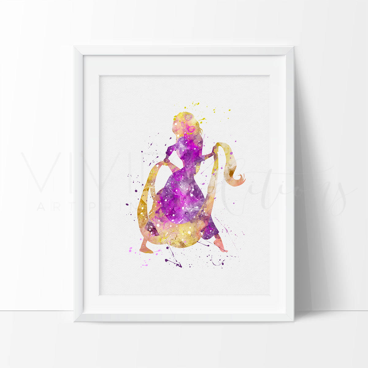 1200x1200 Rapunzel Tangled Watercolor Princess Nursery Art Print Wall Decor