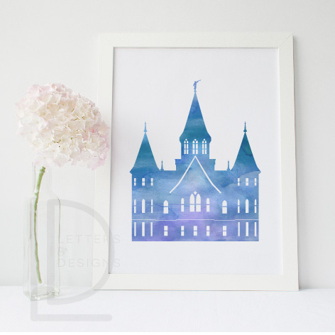 472x472 Provo City Center Temple Watercolor Printable