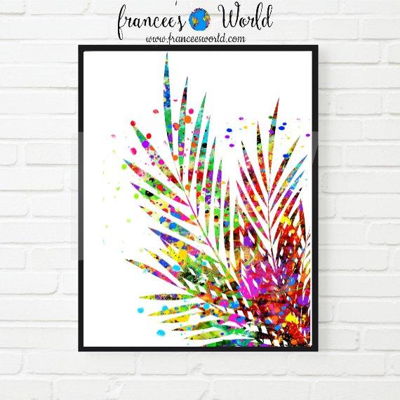 570x570 Tropical Plant Print, Palm Plant Printable,watercolor, Wall Art