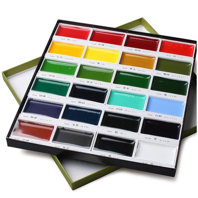 640x640 Free Shipping Soluble Professional Watercolor Pigments 24 Color