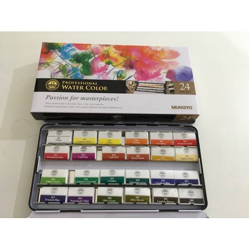 500x500 Mungyo Gallery Professional Water Color Pan Set Of 24 Shades Full