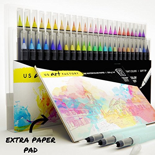 500x500 Watercolor Brush Pens Set For Kids, 48 Marker Pens With Flexible