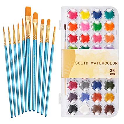 425x425 Watercolor Paint Set, 36 Colors Professional