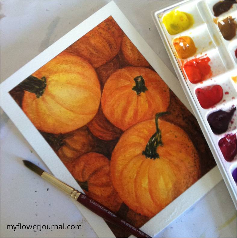 787x789 Fall Pumpkins In Watercolor