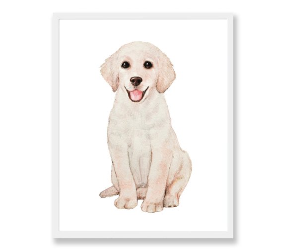 570x507 Golden Retriever Dog Nursery Art Puppy Watercolor Painting Etsy