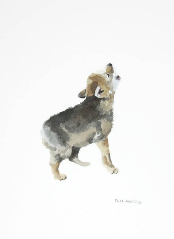 570x782 Original Watercolor Painting Puppy Watercolor Dog Etsy