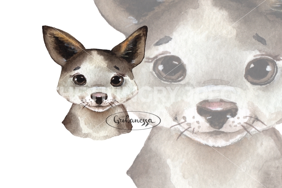 910x607 Puppy. Watercolor By Gribanessa