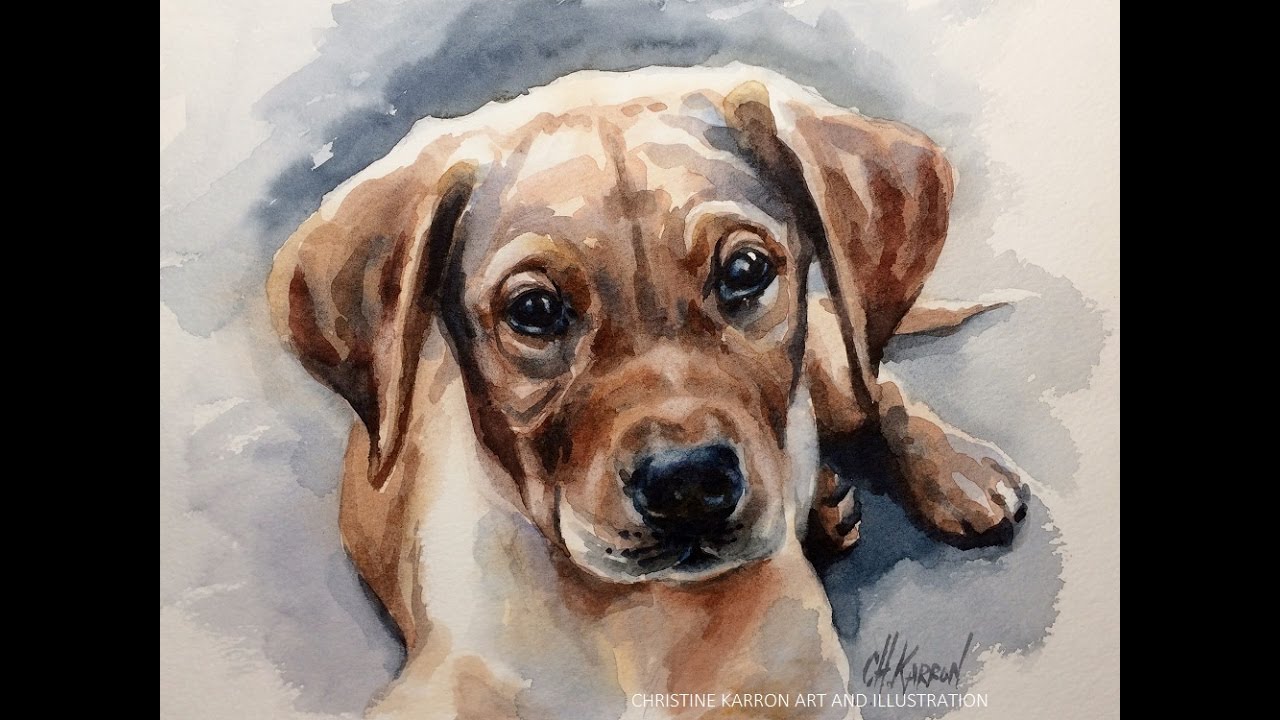 1280x720 Watercolor Painting Puppy Dog Portrait Demo By Ch.karron