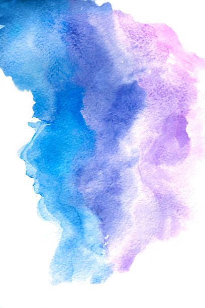 408x612 Blank Abstract Light Blue Watercolor Background Isolated On White