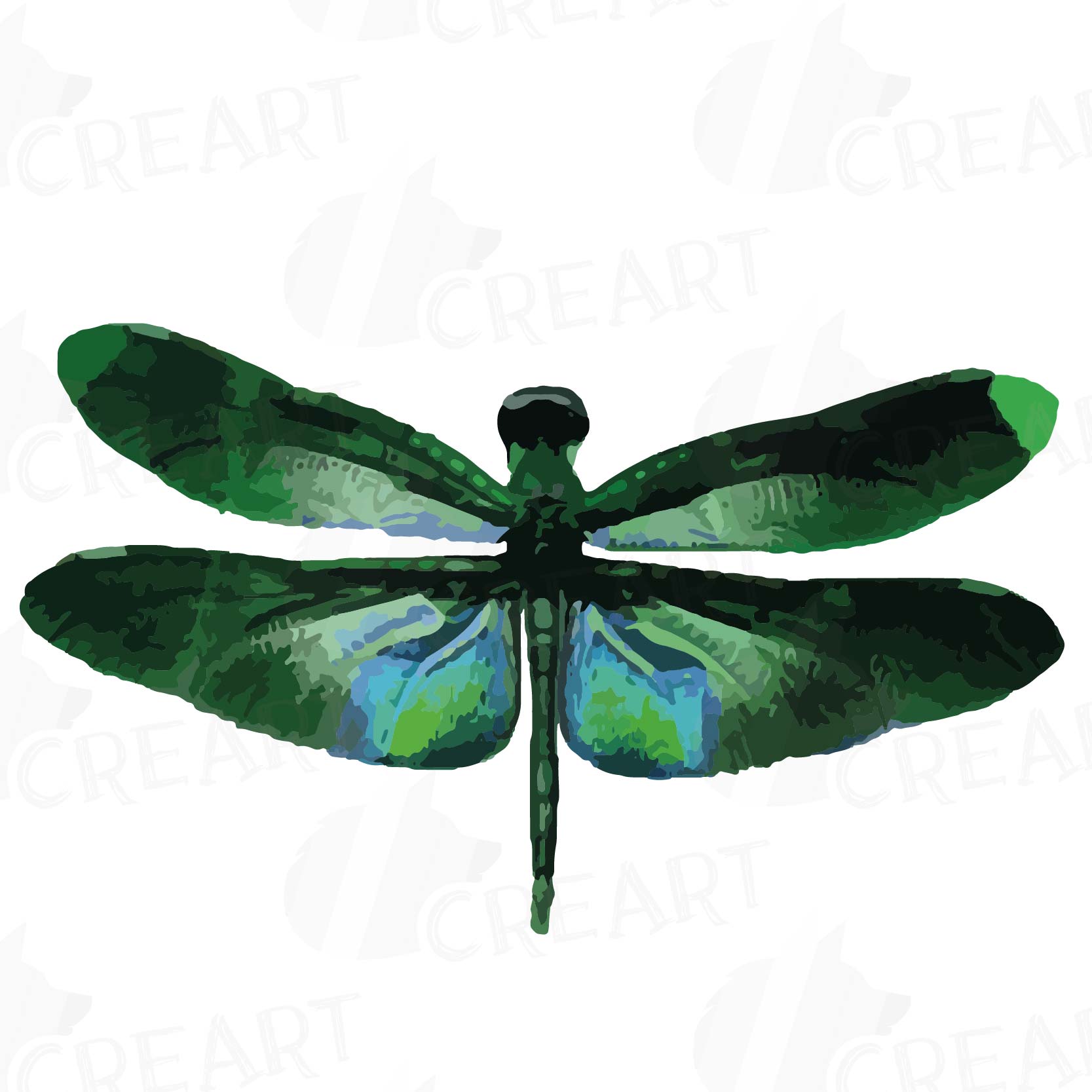 1667x1667 Dragonfly Watercolor Clip Art Collection, Colorful Watercolor