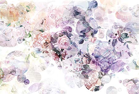 450x303 Komar Xxl4 060 Komar Wish Watercolour Floral Wallpaper Wall Mural