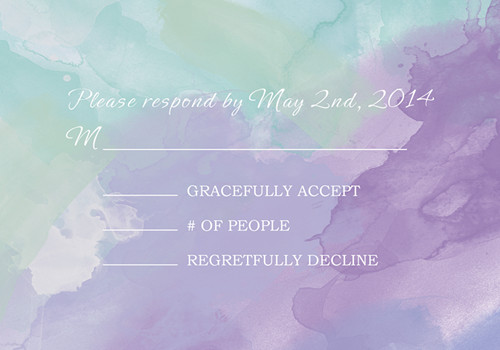 500x350 Inexpensive Purple Teal Watercolor Pocket Wedding Invitation Kits