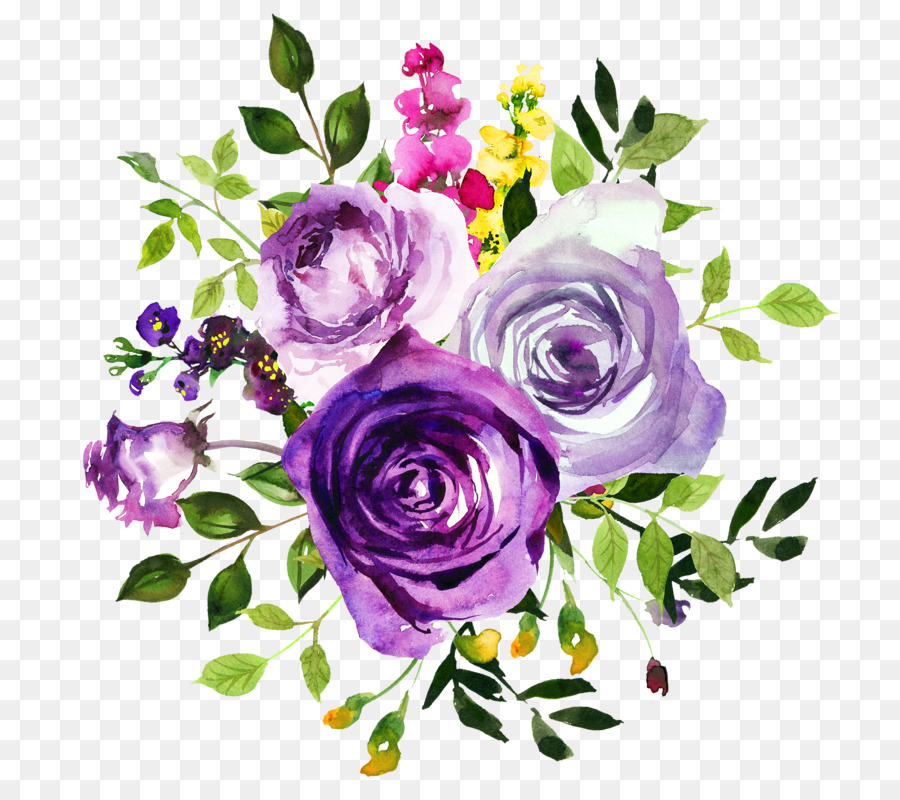 900x800 Flower Purple Watercolor Painting Violet Clip Art