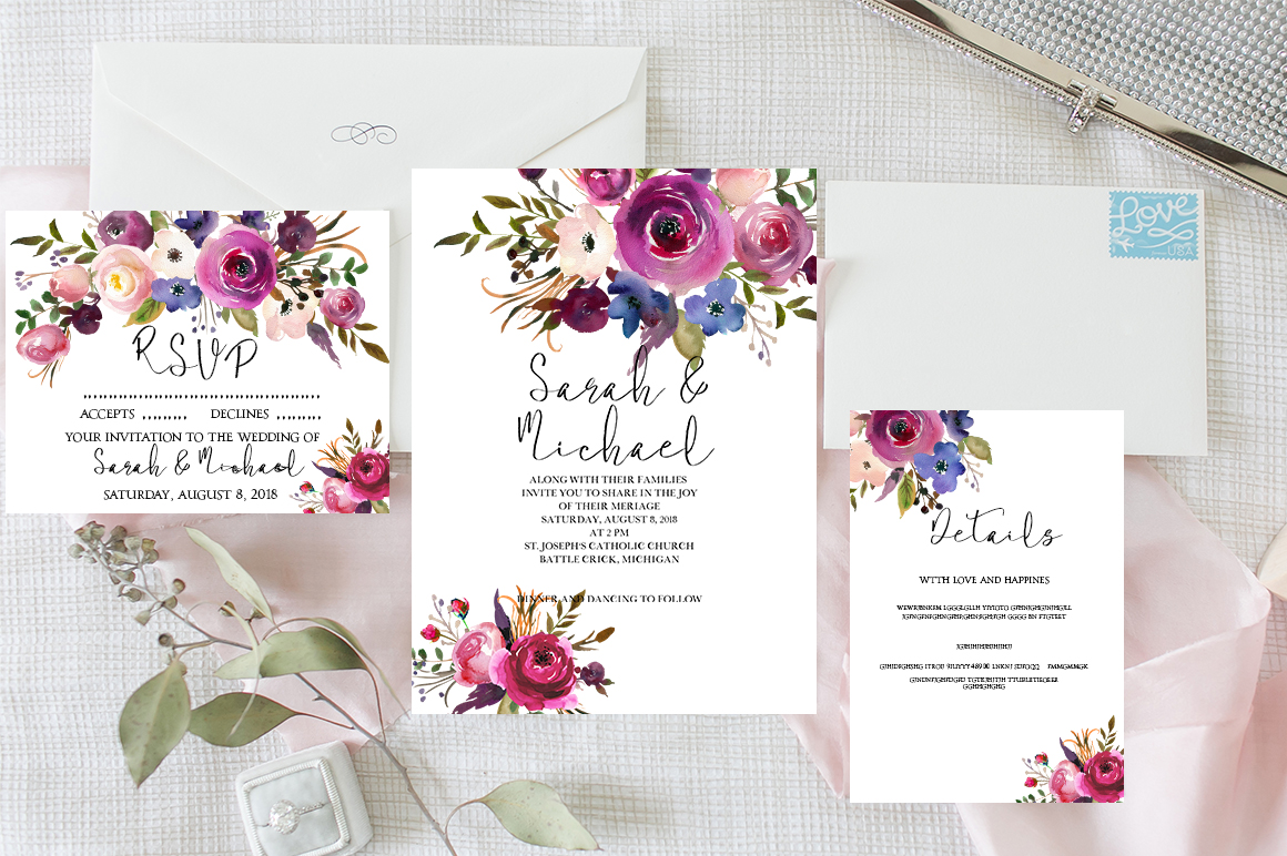 1160x772 Lavender And Blue Pink Purple Watercolor Floral Clip Art By