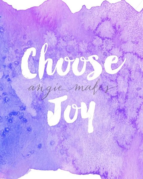 480x600 Choose Joy Quote With Cute Purple Watercolor Background