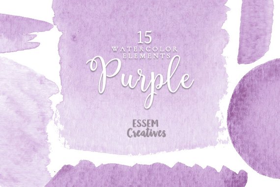 570x380 Purple Watercolor Background Clipart Splash Lilac Logo Etsy