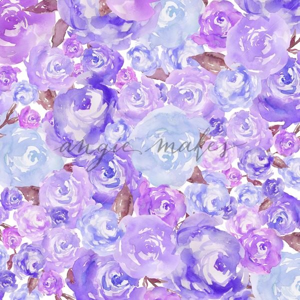 600x600 Purple Watercolor Floral Background