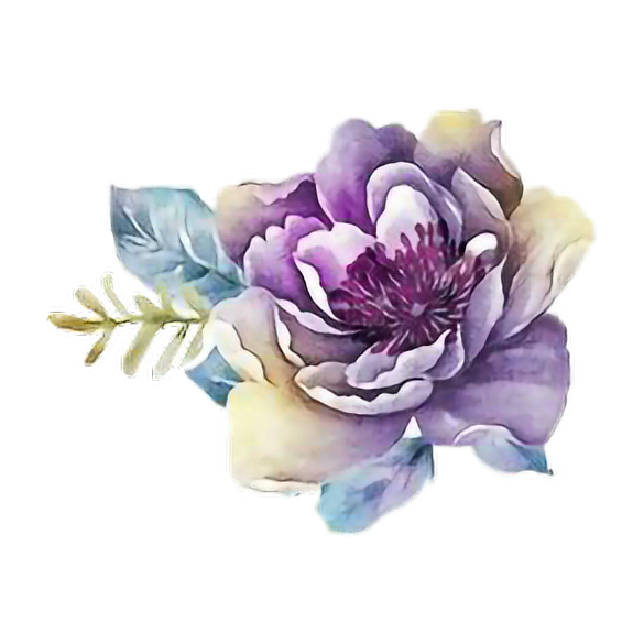 585x585 Ftestickers Art Watercolor Flower Rose Purple