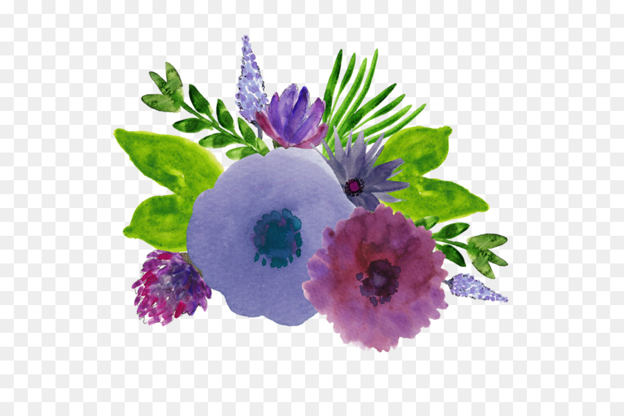 900x600 Download Flower Watercolor Painting Drawing Purple Watercolor