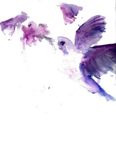 236x295 Purple Pink Feathers Fine Art Print, Feathers Watercolor Painting