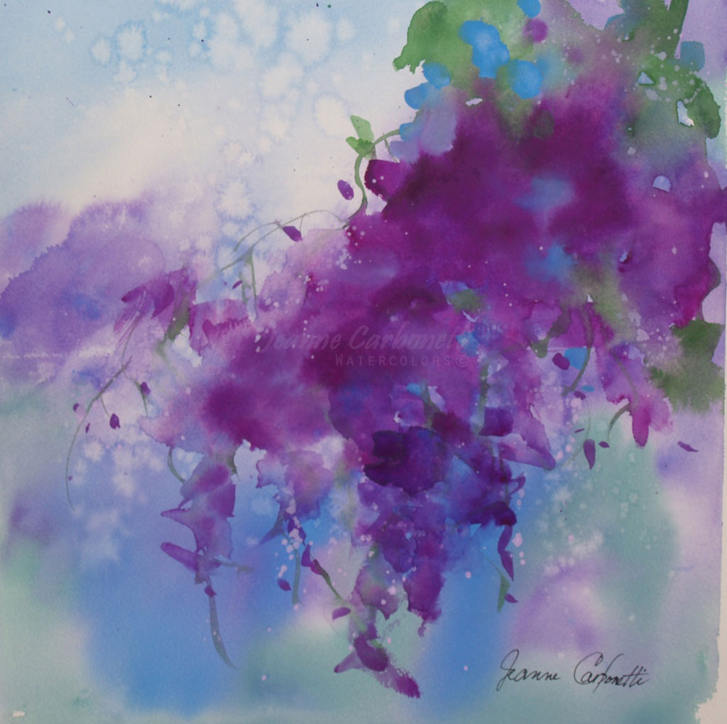 1024x1019 Purple Wisteria Original Watercolor Painting