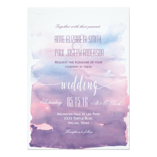 540x540 Purple Watercolor Wedding Invitation Ii