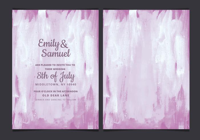 700x490 Vector Purple Watercolor Wedding Invitation