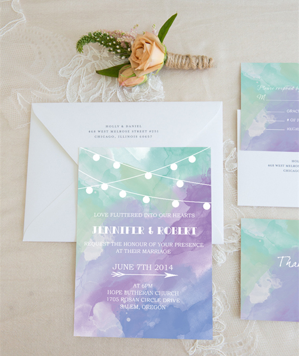 600x715 Inexpensive Blue, Purple And Green Watercolor Stringlights Wedding