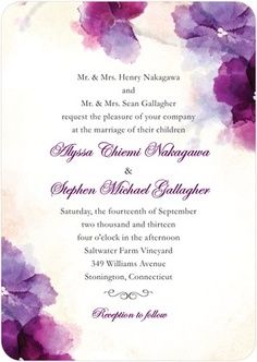 236x332 Purple Watercolor Wedding Invitations Wedding Ideas
