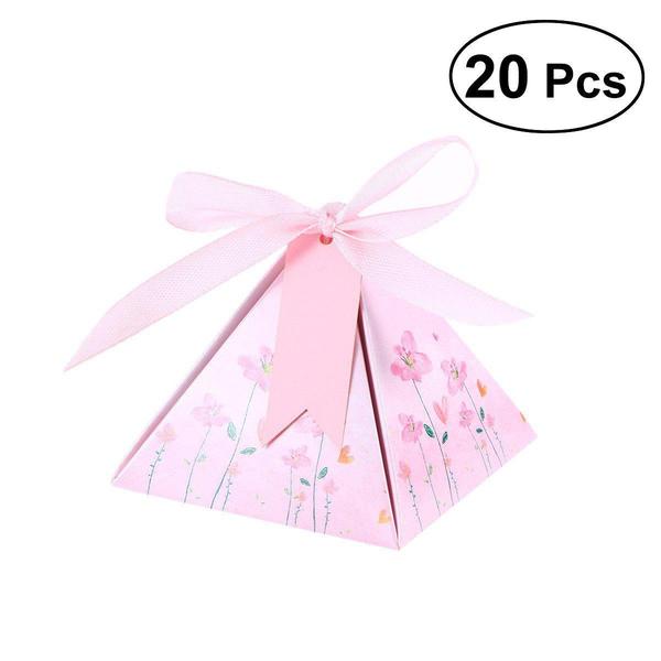 600x600 20pcs Candy Boxes Watercolor Pyramid 4 Colors Solid Charm