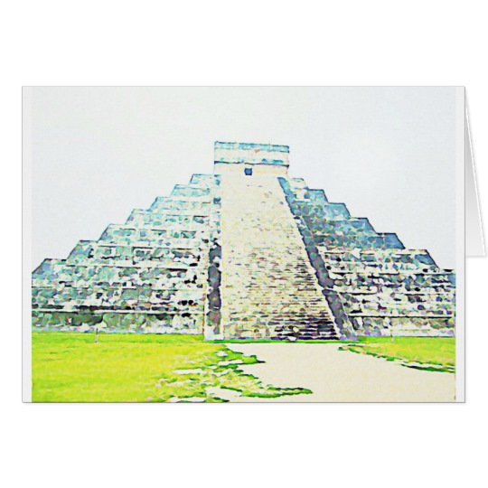 540x540 Pyramid Of Chichen Itza Watercolor Design
