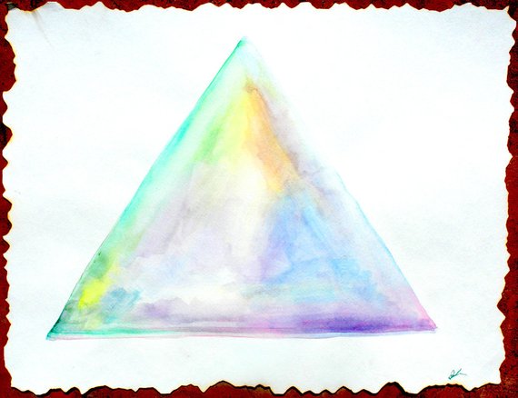 570x438 Framed Angel Aura Pyramid Painting Watercolor Florite Original Etsy