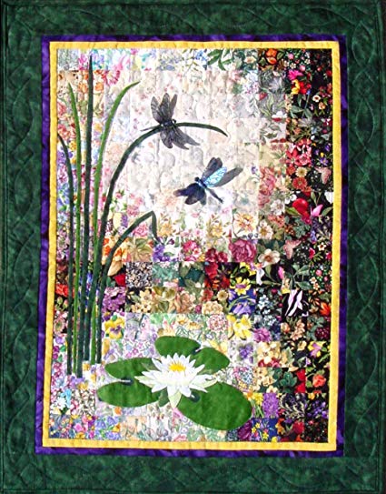 425x543 Whims Watercolor Quilt Kits Dragonflies And Lilypads