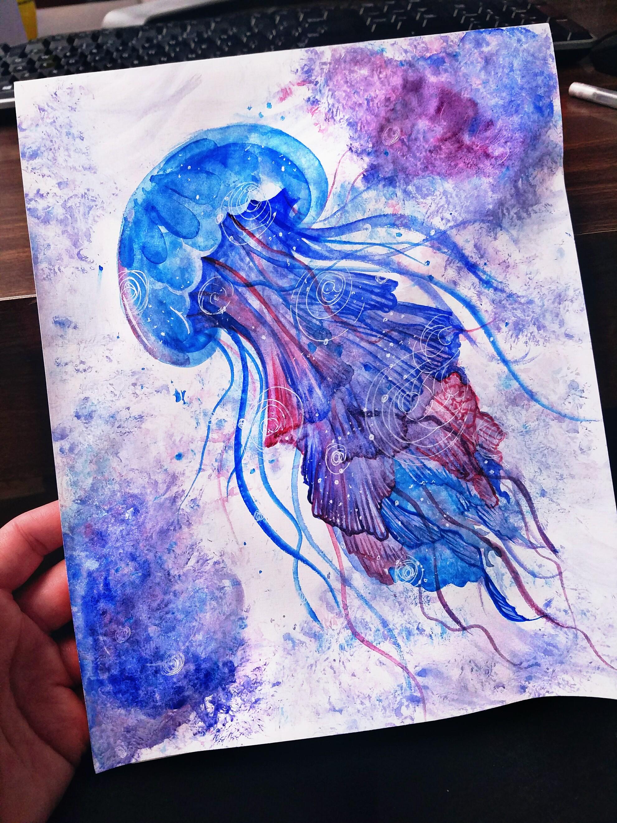 1982x2643 Jellyfish, Watercolor, A4 (X Post Rwatercolor) Art
