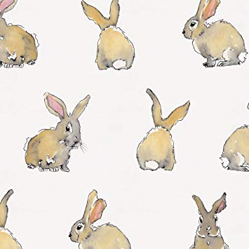 355x355 Carousel Designs Watercolor Rabbits Fabric By The Yard