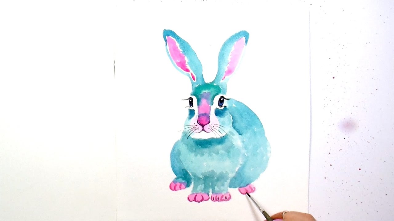 1280x720 How To Paint And Color A Cute Blue Bunny Rabbit