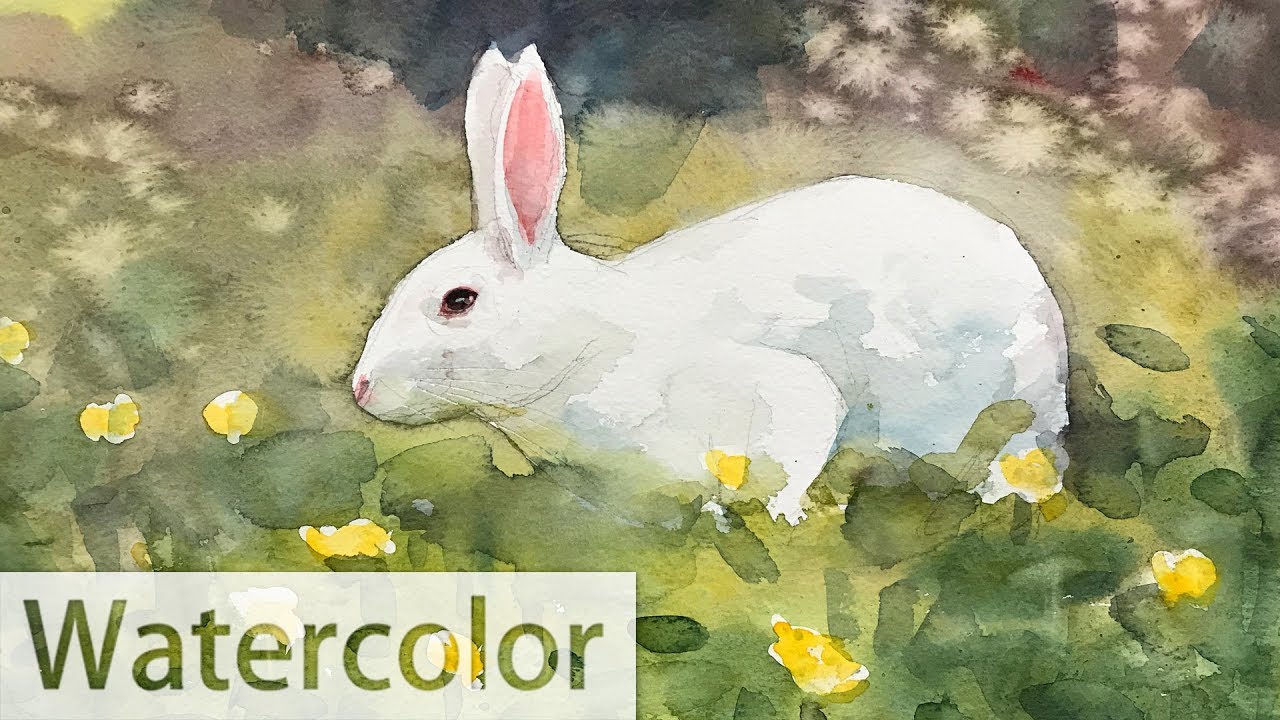 1280x720 Watercolor Painting Of A Rabbit