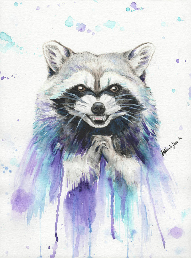 667x900 Mischievous Raccoon Painting By Stephanie Yates