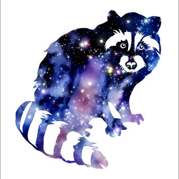 354x354 Raccoon Watercolor Painting Archival Art From Imagedesignstudio