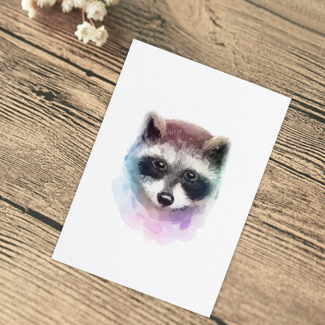 640x640 Buy Raccoon Watercolor Art Pictures Nursery Home