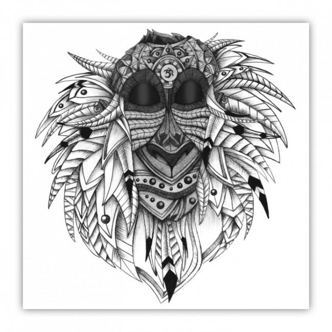 650x650 Ornate Rafiki Wood Print