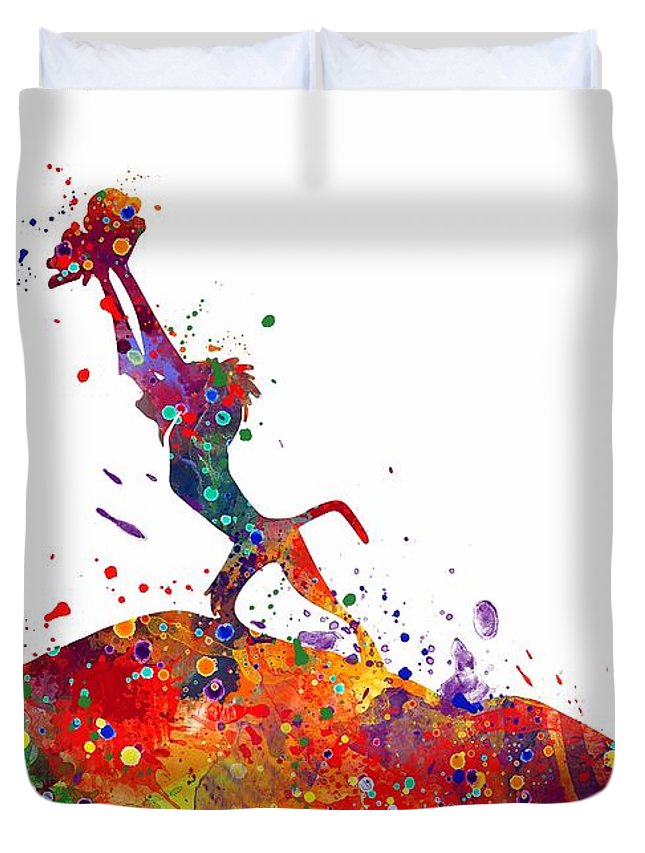 645x853 The Lion King Rafiki And Simba Watercolor Art Print Duvet Cover