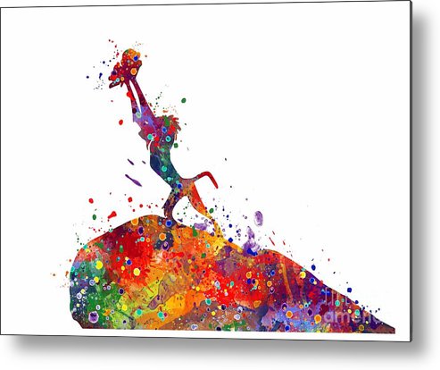 493x414 The Lion King Rafiki And Simba Watercolor Art Print Metal Print By