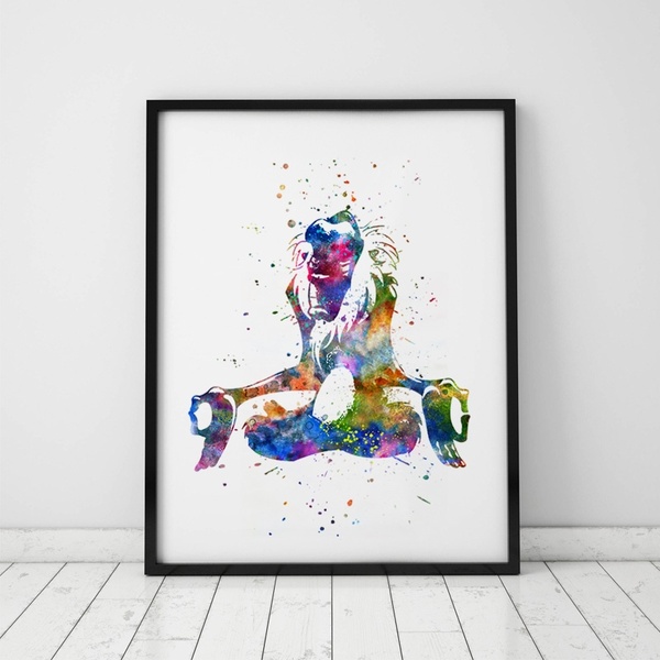 600x600 Wish The Lion King Wall Art Rafiki Meditation Pose Nursery